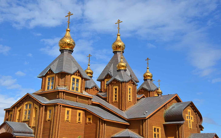 Wooden Holy Trinity Cathedral Anadyr Chukotka Far East Russia 01483218, HD wallpaper