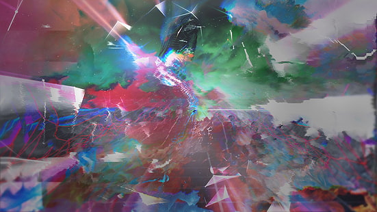 vaporwave ، تمثال ، فوضوي ، زجاج مكسور، خلفية HD HD wallpaper