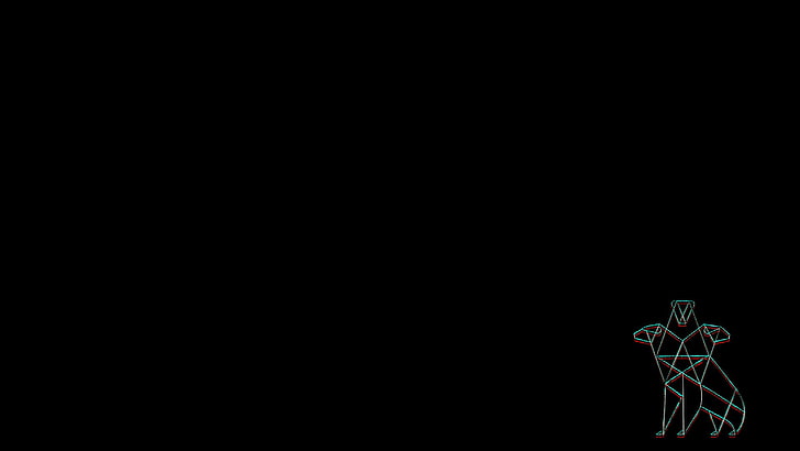 سيربيروس ، نجمة خماسية ، بساطتها ، صورة ثلاثية الأبعاد ، كلب ، ذئب ، فن المضلع ، بولي منخفض، خلفية HD