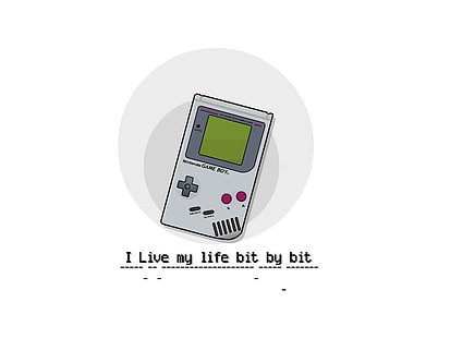 gris Nintendo Game Boy consola portátil arte vectorial, GameBoy, minimalismo, videojuegos, Fondo de pantalla HD HD wallpaper