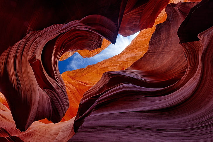 cabides de roupas de plástico laranja e azul, natureza, paisagem, Antelope Canyon, HD papel de parede