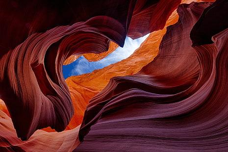 ไม้แขวนเสื้อพลาสติกสีส้มและสีน้ำเงินธรรมชาติภูมิทัศน์ Antelope Canyon, วอลล์เปเปอร์ HD HD wallpaper