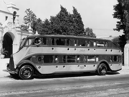 1930, autobus, autokar, duplex, nite, retro, semi, traktor, transport, Tapety HD HD wallpaper