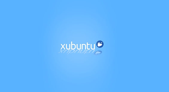 Xubuntuロゴ2.0、コンピューター、Linux、xubuntu、ubuntu、反射、青、ロゴ、ミニマル、ミニマリズム、ミニマル、 HDデスクトップの壁紙 HD wallpaper