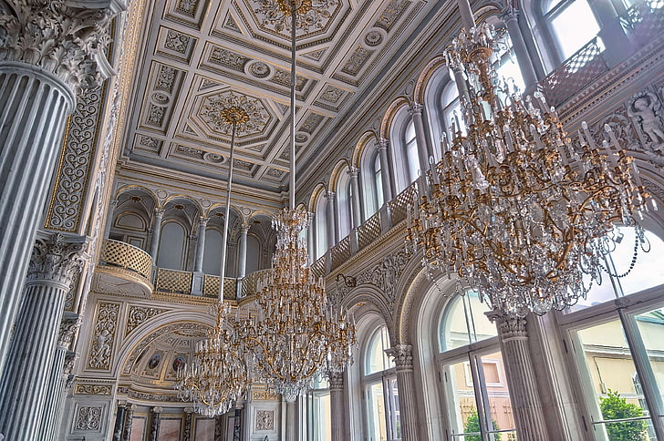 arches, architecture, art, building, ceiling, chandeliers, city, classic, column, columns, culture, design, embelished, glass, glass windows, gothic, indoors, interior, luxury, ornate, pavilion hall hermitage, renais, HD wallpaper