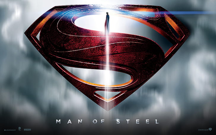 Man of Steel Emblem, superman man of steel póster de película, man of steel, Fondo de pantalla HD