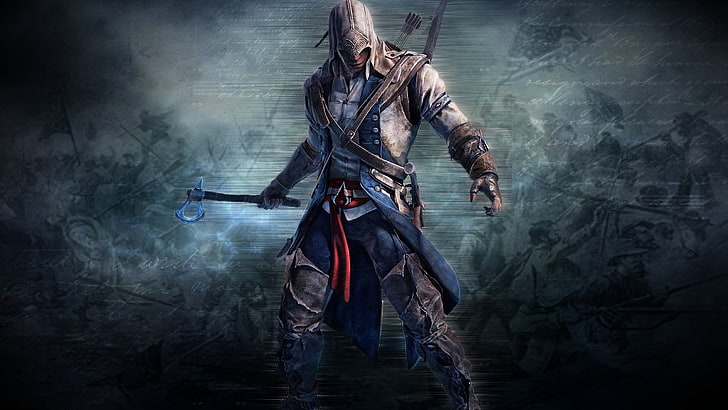 Fond d'écran Assassin's Creed, jeux vidéo, Assassin's Creed, haches, Connor Kenway, oeuvre d'art, Assassins Creed: Liberation, Fond d'écran HD