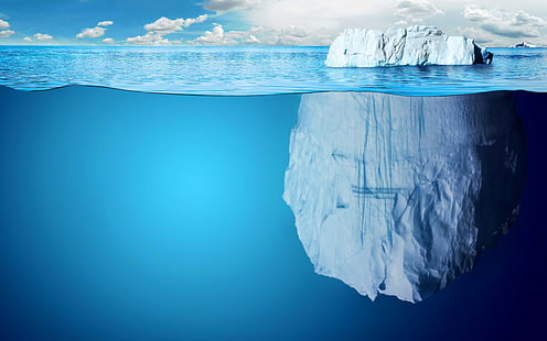 Vista spaccata del mare dell'iceberg, Sfondo HD HD wallpaper