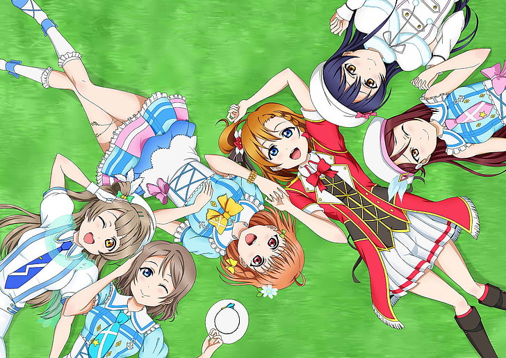 Anime, Liebe Leben !, Chika Takami, Honoka Kousaka, Kotori Minami, Riko Sakurauchi, Umi Sonoda, Sie Watanabe, HD-Hintergrundbild