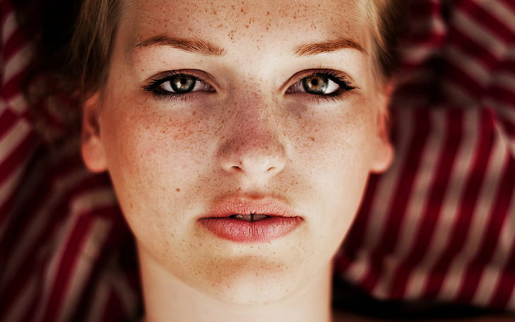 Freckles, Woman, Face, Portrait, freckles, woman, face, portrait, HD wallpaper