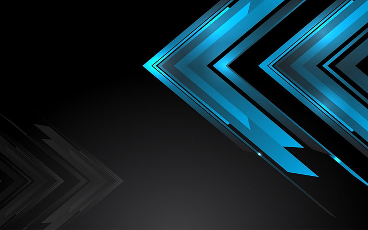 Abstract, Arrow, Black, Turquoise, HD wallpaper