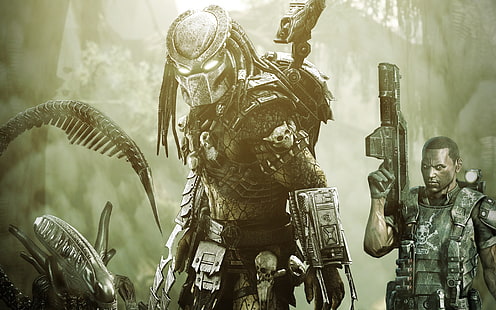 Aliens vs Predator Spel, spel, rovdjur, utomjordingar, HD tapet HD wallpaper