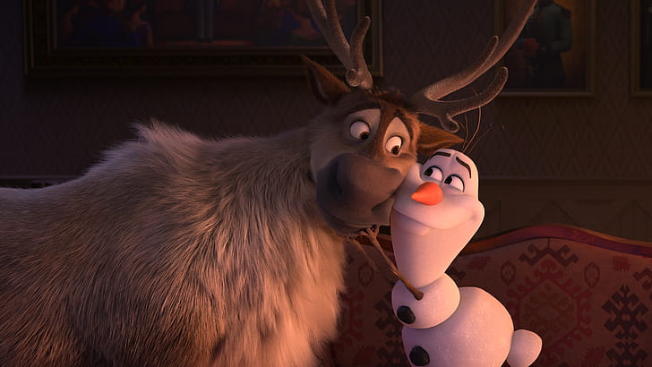Película, Frozen 2, Olaf (Frozen), Sven (Frozen), Fondo de pantalla HD