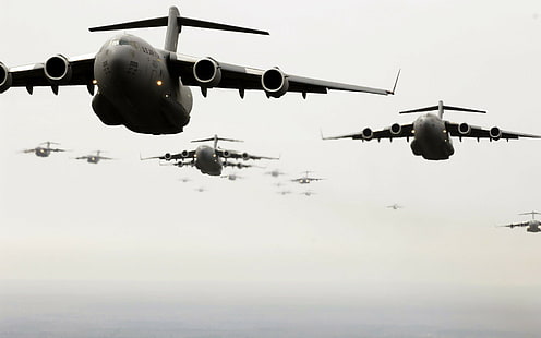 비행기, C-17 Globmaster, 군사, 공군, 보잉 C-17 Globemaster III, HD 배경 화면 HD wallpaper