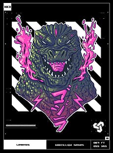 King Kong, gorillor, nft, digital konst, illustration, Godzilla, Godzilla Vs Kong, HD tapet HD wallpaper
