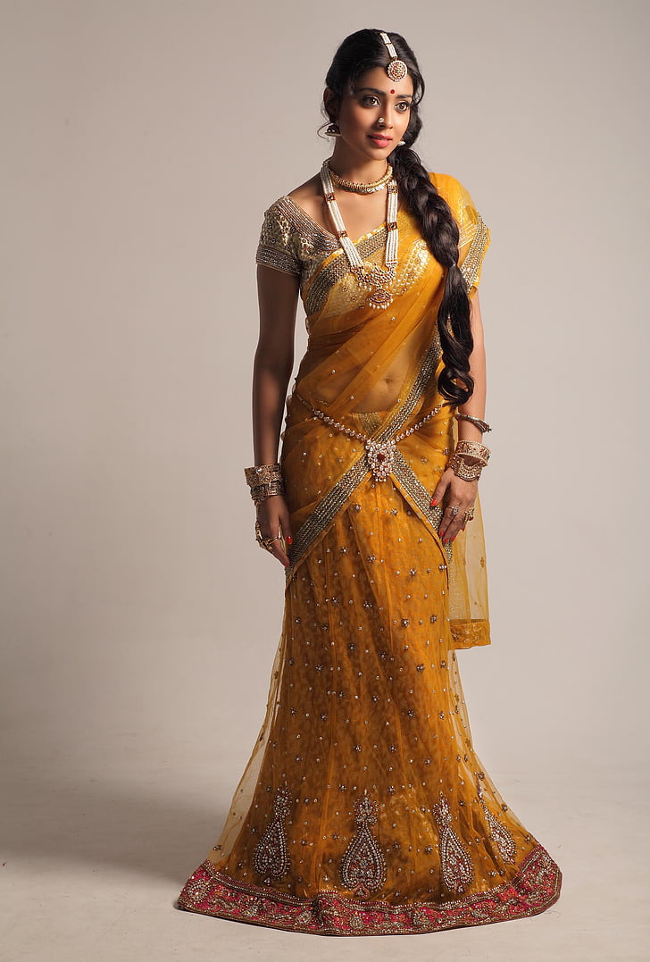 indyjski, saran, sari, shreya, Tapety HD, tapety na telefon
