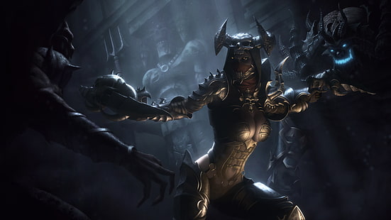 Diablo 3 Łowca Demonów Natalya Tapeta cyfrowa, dziewczyna, broń, nieumarli, Diablo III, Łowca Demonów, Reaper of Souls, Tapety HD HD wallpaper
