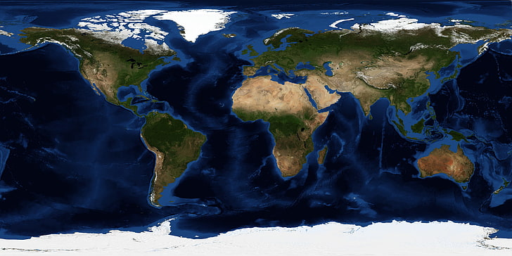 world map wallpaper, planet, map, Earth, continents, oceans, HD wallpaper