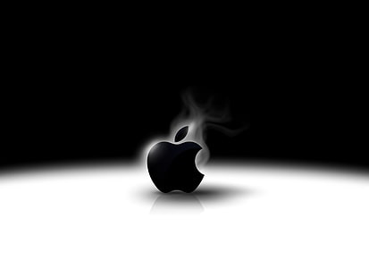 Apple logo, Apple Inc., logo, monochrome, minimalism, HD wallpaper HD wallpaper