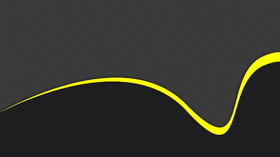 Абстрактный, формы, черный, волна, желтый, HD обои HD wallpaper