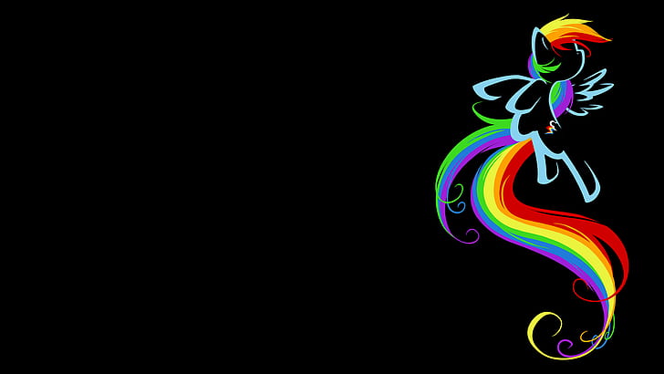 Mein kleines Pony Black Rainbow Dash HD, Fee Kunstwerk, Cartoon / Comic, schwarz, wenig, Regenbogen, mein, Pony, Dash, HD-Hintergrundbild
