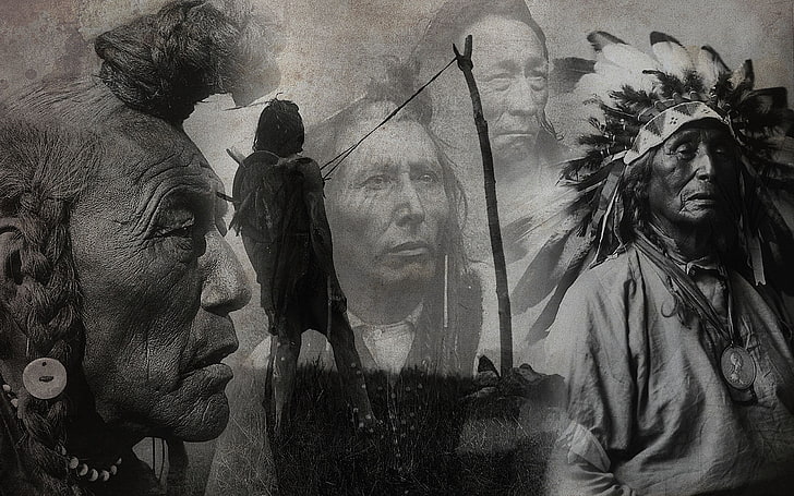 Penduduk asli Amerika, alam, abu-abu, karya seni, Wallpaper HD