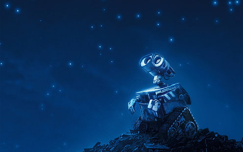 Fond d'écran numérique Wall-E, étoiles, bleu, vallée, robot, WALLE, Fond d'écran HD HD wallpaper