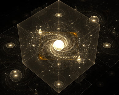 Ilustración del sistema solar, abstracto, fractal, Fondo de pantalla HD HD wallpaper