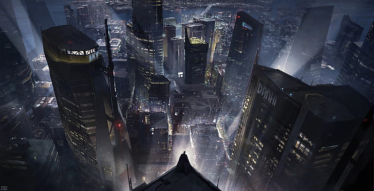 Batman, City, DC Comics, Gotham City, Skyscraper, Wallpaper HD