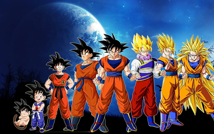 Goku e Super Saiyan - Dragonball Z, dragonballz son goku super saiyan stages, anime, 1920x1200, goku, super saiyan, dragonball z, Sfondo HD