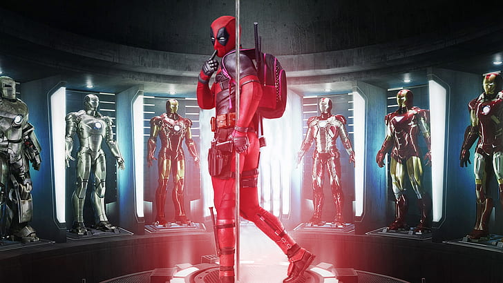 Deadpool, Homem de Ferro, Marvel Comics, MCU, Marvel Cinematic Universe, humor, HD papel de parede