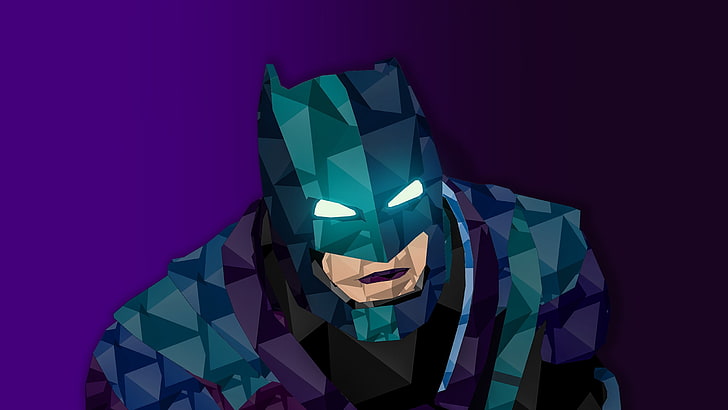 Illustrazione di Batman, Batman, Batman v Superman: Dawn of Justice, DC Comics, low poly, arte digitale, Sfondo HD