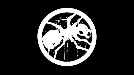 Das Wunderkind, Ameisen, Kreis, Logo, Minimalismus, schwarzer Hintergrund, HD-Hintergrundbild HD wallpaper