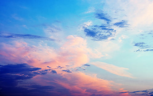 Bel cielo, nuvole, tramonto, nuvole bianche, bello, cielo, nuvole, tramonto, Sfondo HD HD wallpaper