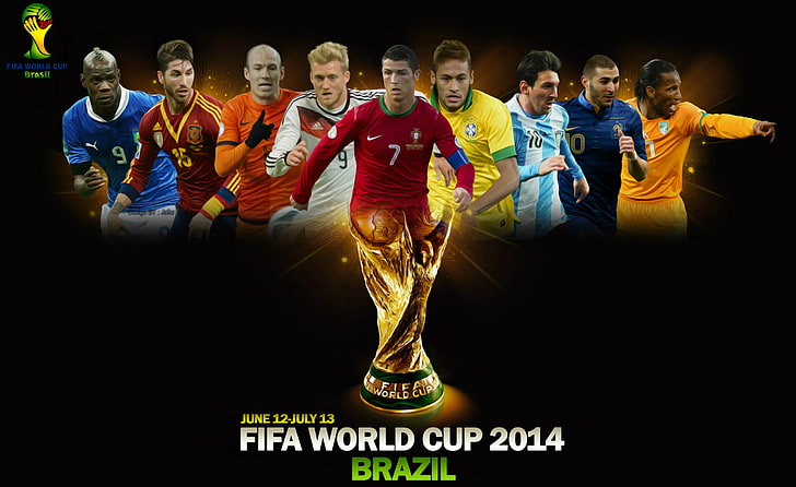 كأس العالم FIFA 2014 البرازيل شعار كأس العالم البرازيل 2014 كرة القدم كأس العالم ملصق، خلفية HD