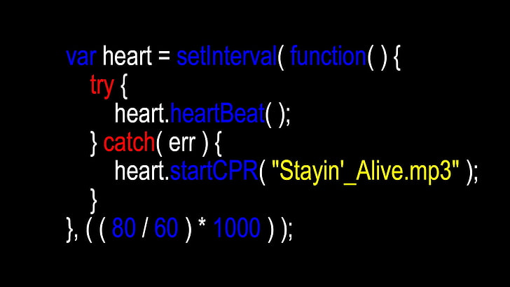 JavaScript, cœur, rythme cardiaque, HLR, RCR, réanimation cardio-pulmonaire, Fond d'écran HD