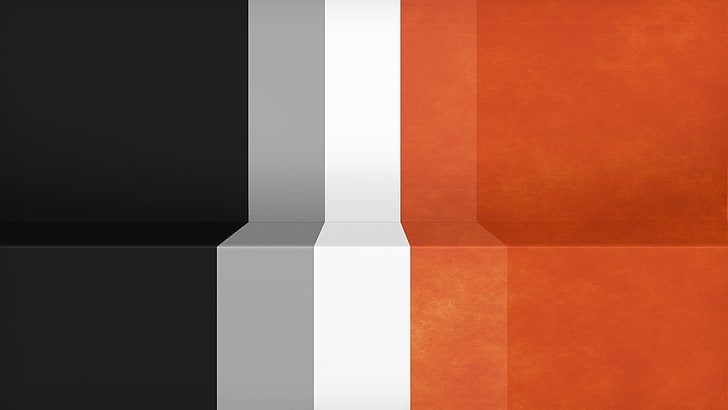 оранжевый, серый, белый и черная стена иллюстрация, абстрактный, черный, серый, отсутствие, линии, минималистичный, оранжевый, гонки, штриховка, простой, полосы, текстуры, белый, HD обои