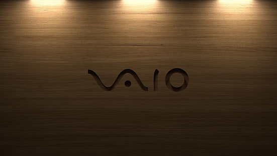 Лого на Sony Vaio, дърво, текстура, sony, vaio, HD тапет HD wallpaper