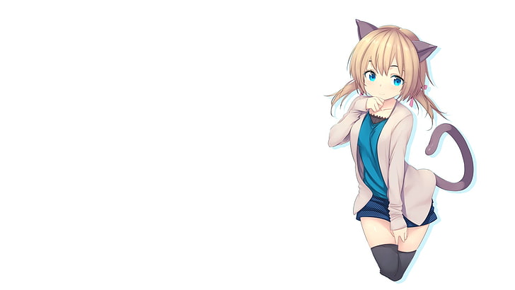 anime, anime girls, cat girl, nekomimi, karakter asli, Wallpaper HD