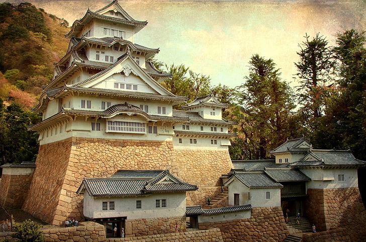 Schlösser, Himeji-Schloss, Schloss, Japan, HD-Hintergrundbild