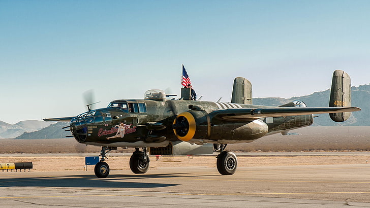 Bombers, North American B-25 Mitchell, Air Force, Aircraft, Airplane, Bomber, Military, Warplane, HD wallpaper