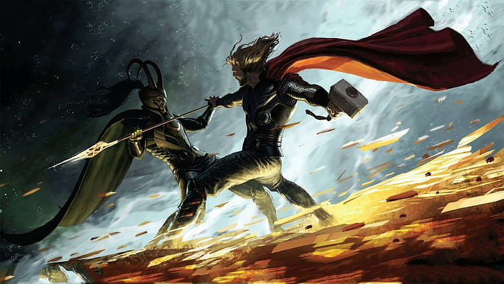 Thor, Loki, çizgi roman, Marvel Comics, HD masaüstü duvar kağıdı