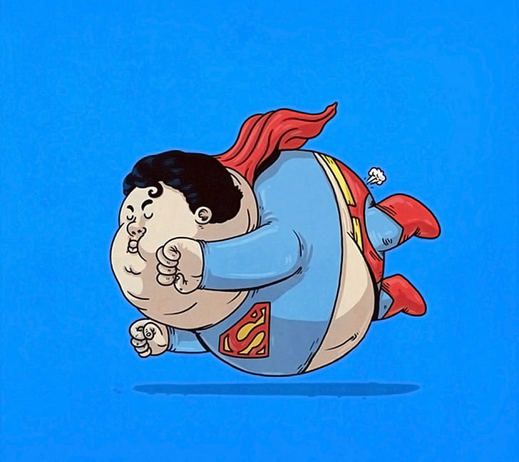 スーパーマン、ユーモア、脂肪、スーパーマン、ユーモア、脂肪、 HDデスクトップの壁紙