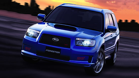 кола, Subaru, subaru forester, сини коли, превозно средство, HD тапет HD wallpaper