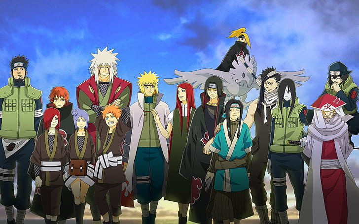 Naruto Friends, naruto shippuden anime illustration, anime background, Sfondo HD