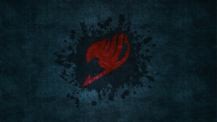 красный логотип, Fairy Tail, фон, HD обои