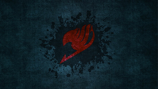 röd logotyp, Fairy Tail, backgound, HD tapet HD wallpaper