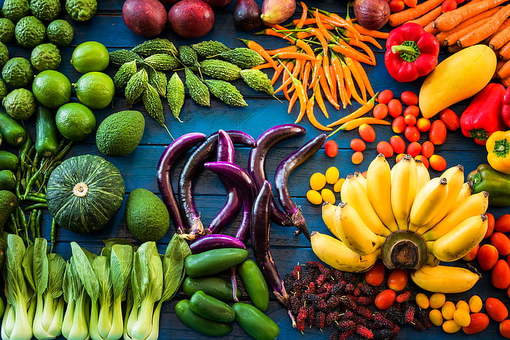 Grönsaker, frukt, styck, sortiment, HD tapet