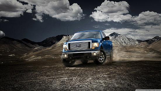 Ford, Ford f-150, niebieskie samochody, pickupy, samochód, pojazd, Tapety HD HD wallpaper