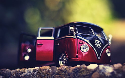 macro, auto, Volkswagen, miniature, combi, bus vw, Sfondo HD HD wallpaper
